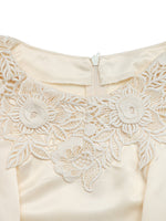 Lace Trimmed Short Sleeve Blouse