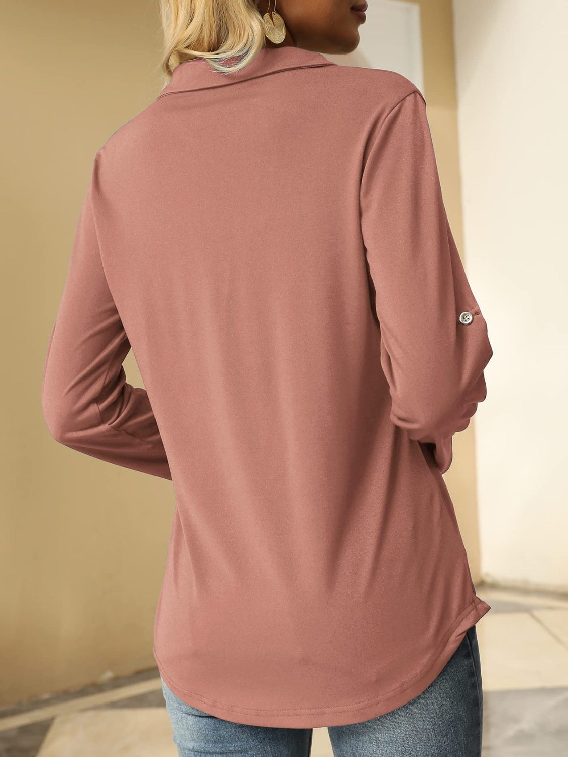 Johnny Collar Long Sleeve T-Shirt - Ladyez