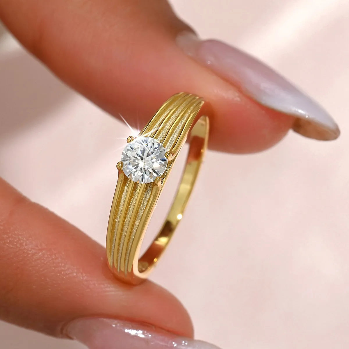 925 Sterling Silver Moissanite Ring - Ladyez