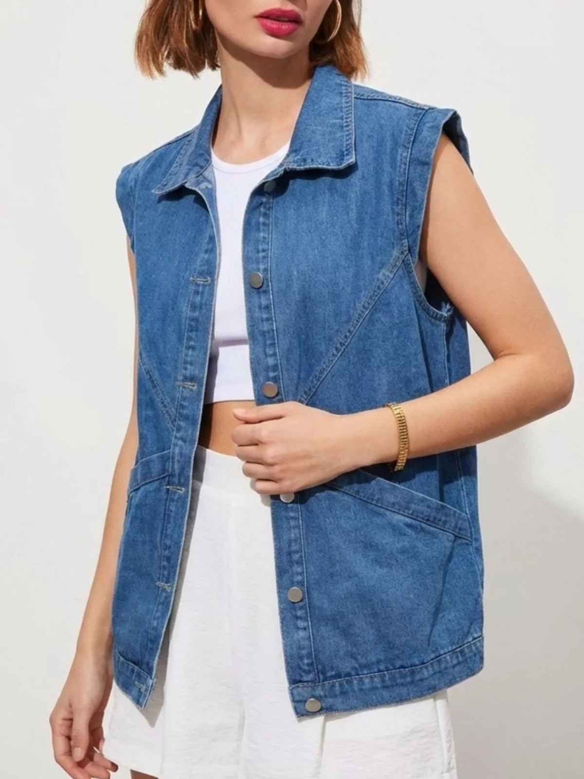 Button-Down Denim Vest