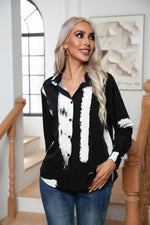 Button Down Printed Long Sleeve Shirt
