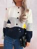 Color Block Button-Up Cardigan