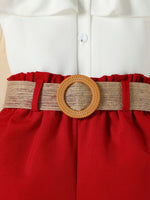 Children's Ruffle Cold Shoulder Top & Shorts Set