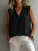 Sleeveless Button-Down Shirt