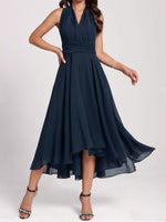 Ruched A-Line Midi Dress