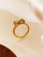 18K Gold-Plated Bow Knot Ring - Ladyez