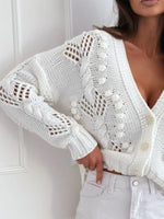 Button Up V-Neck Cardigan