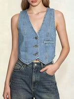 Button-Down Denim Vest