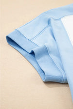 Color Block Exposed Seam Crew Neck T Shirt