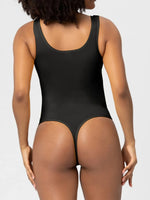 Scoop Neck Wide Strap Shaping Bodysuit - Ladyez