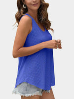 Florira Eyelet Round Neck Tank
