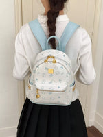 Cartoon Pattern Backpack Bag with Bear Pendant