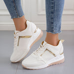 Lace Up Wedge Sneakers
