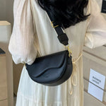 Leather Crescent Crossbody Bag