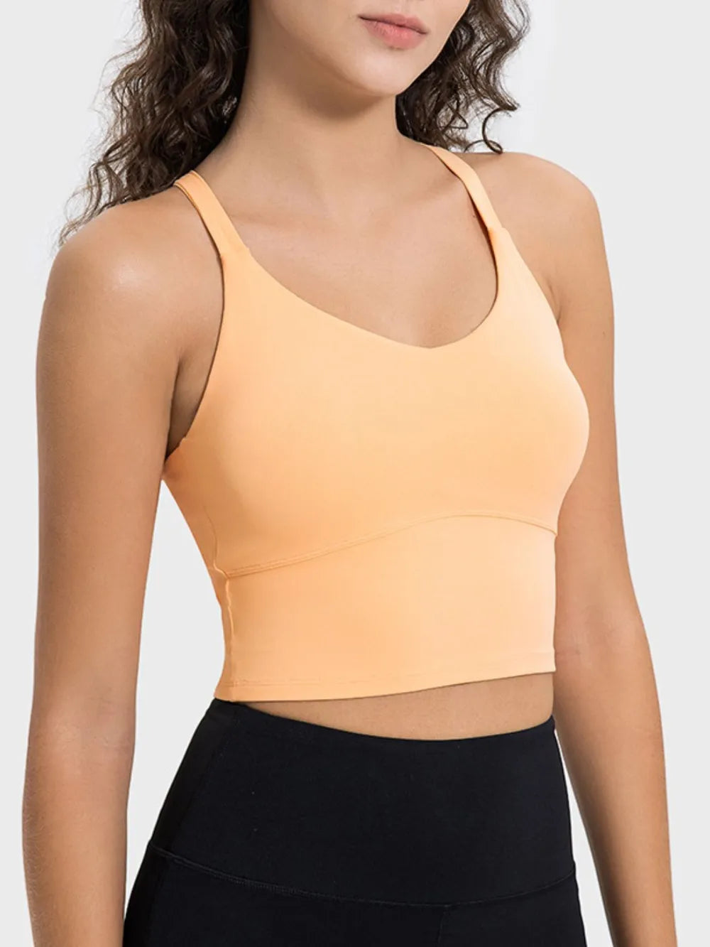 Millennia Crisscross Round Neck Active Tank - Ladyez