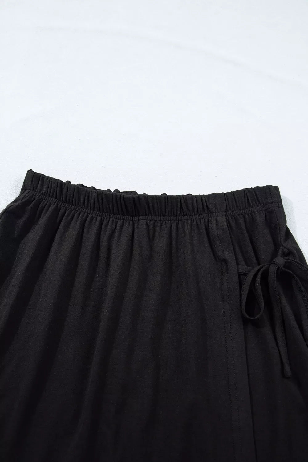 Solid Color Oversize Tee Tie Wrap Mini Skort 2pcs Set