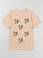 Flying Mallard Sequin Patched Short Sleeve Tee