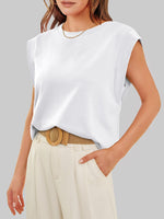 Florira Round Neck Cap Sleeve T-Shirt - Ladyez