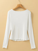 Exposed Seam Slim Fit Long Sleeve Top