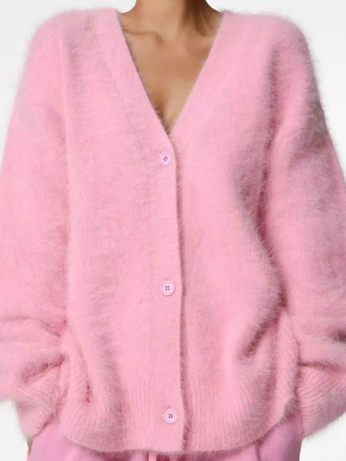 V-Neck Button-Down Cardigan