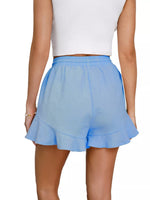 Ruffle Hem Drawstring Shorts