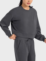 Millennia Round Neck Drop Shoulder Sports Top - Ladyez