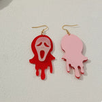 Halloween Ghost Scream Dangle Earrings