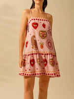Printed Ruffle Hem Mini Dress