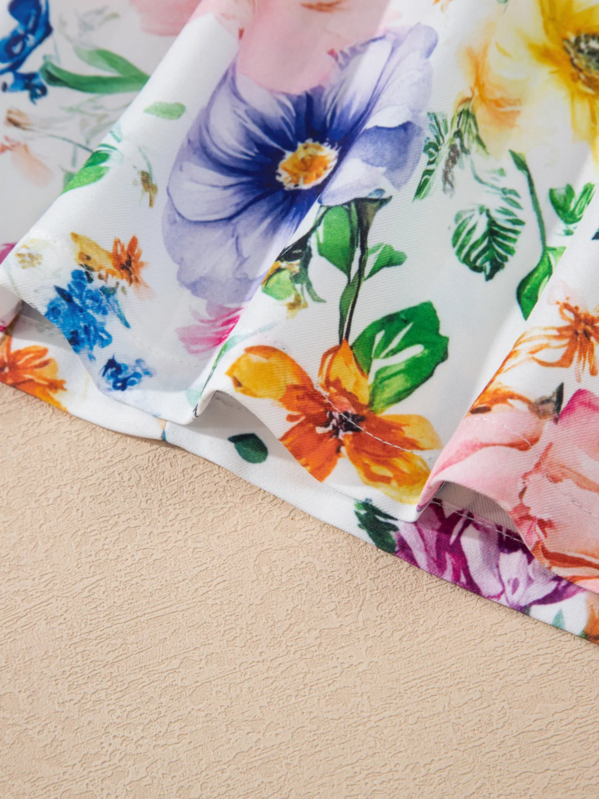 Floral Print Cap Sleeve Mini Dress
