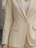 Lapel Collar One Button Blazer