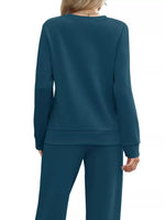 Full Size Casual Long Sleeve Top and Pants Set Plus Size