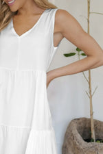 FAM-FAM Tiered V-Neck Sleeveless Dress - Ladyez