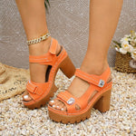 Open Toe Block Heels Sandals