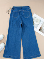 Seam Detail Flared Bottom Ankle Length Jeans - Ladyez
