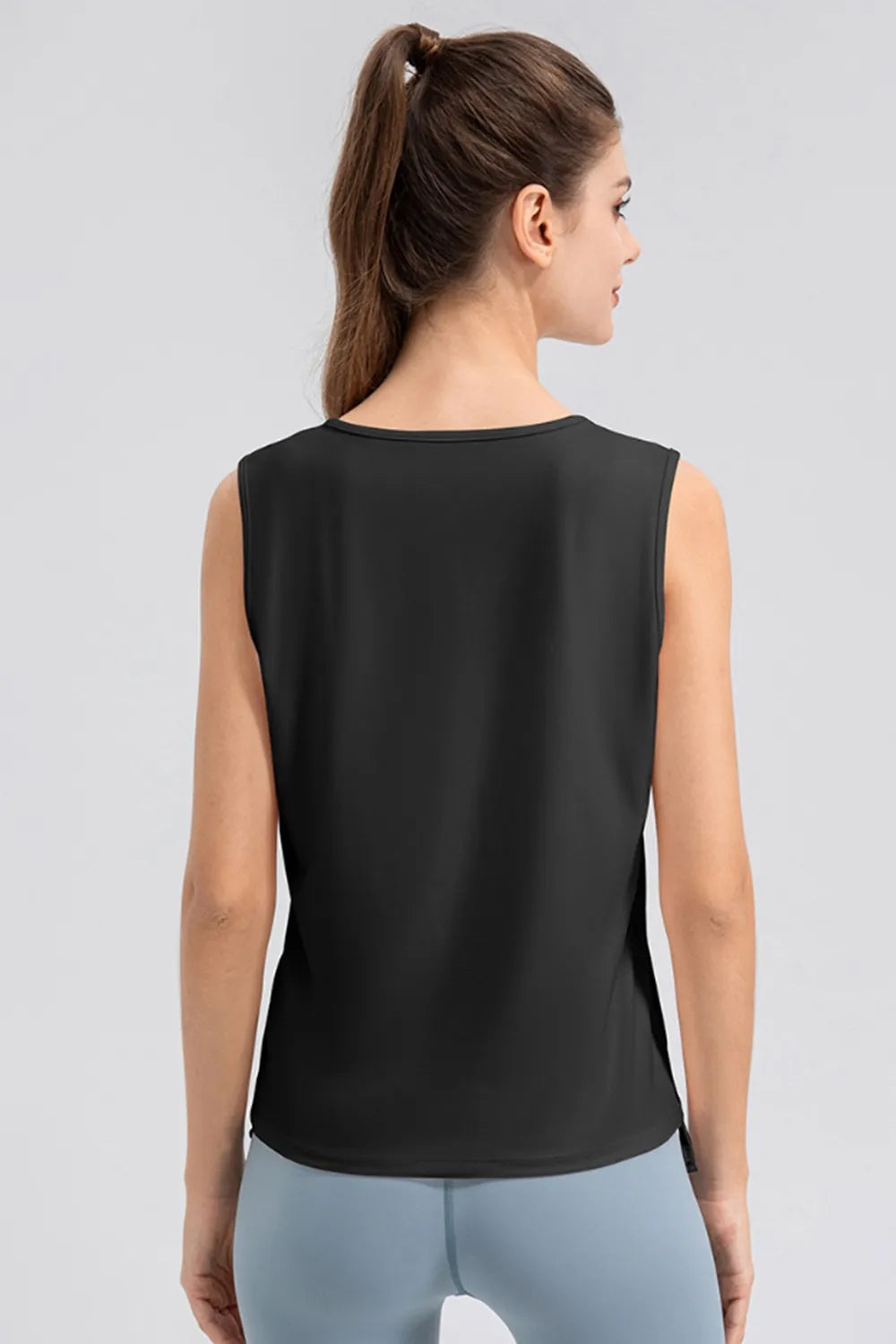 Notched Wide Strap Active Tank - Ladyez