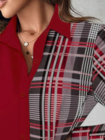 Printed Button Up Long Sleeve Shirt Dress