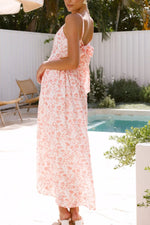 Bow Back Printed V-Neck Cami Dress - Ladyez