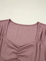 Ruched Front Long Sleeve T-Shirt