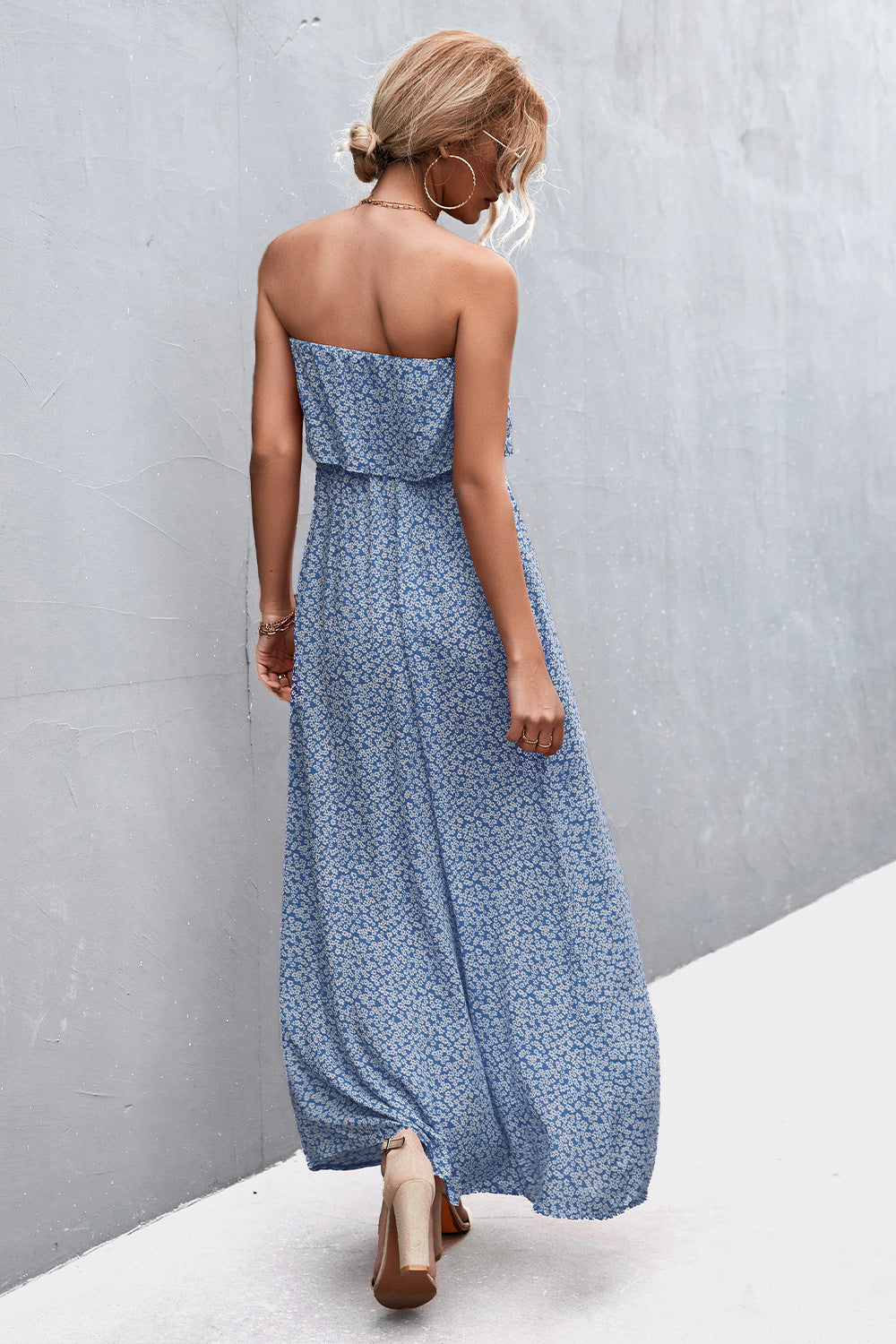 Strapless Split Maxi Dress - Ladyez
