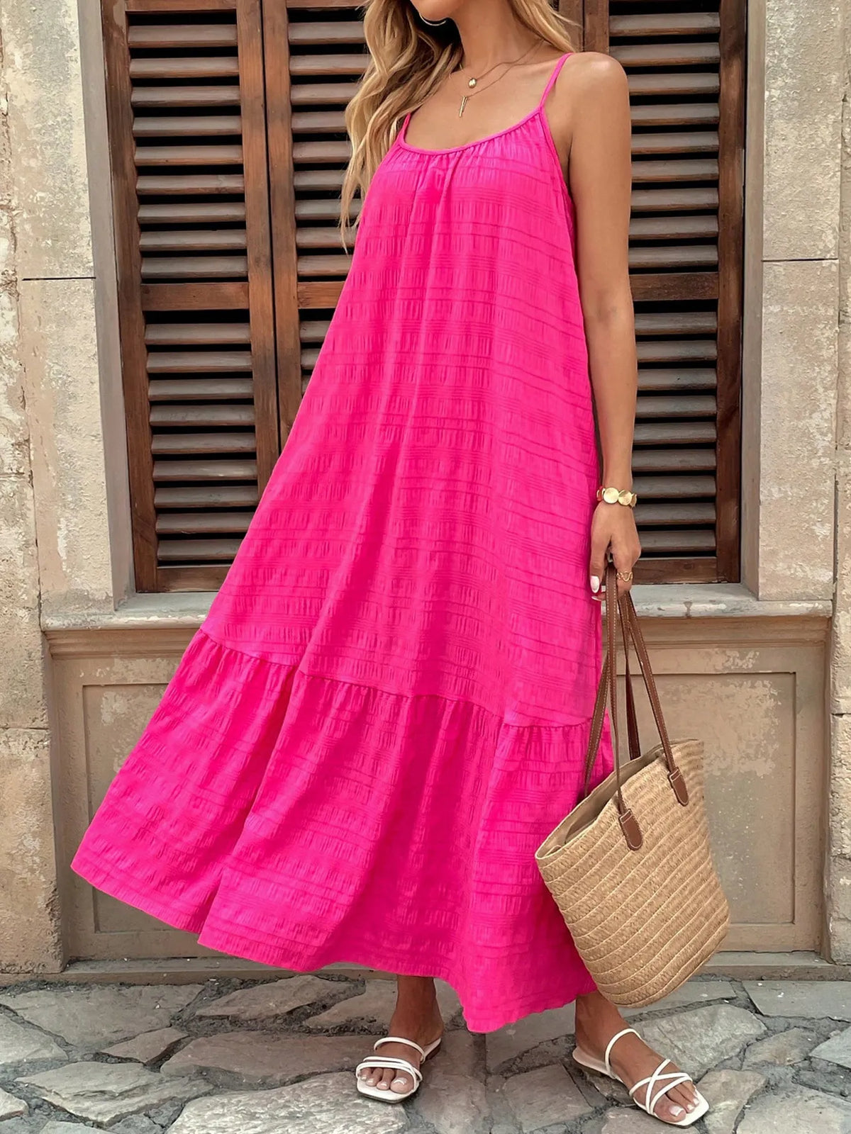 Scoop Neck Cami Maxi Dress - Ladyez