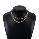 Vintage Multi-Gemstone Double Layered Necklace