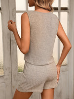 Ribbed Knit Tank and Shorts Set