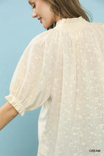 Umgee Textured Pintuck Blouse