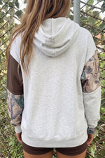 Multicolour Camo Print Drawstring Long Sleeve Western Style Hoodie