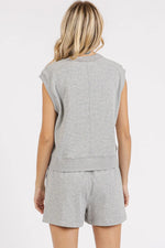 Mittoshop French Terry Crew Neck Top and Shorts Set