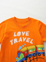 Children's Love Travel Train Print Casual Set