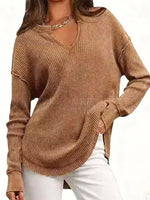 Waffle Knit Long Sleeve Sweatshirt