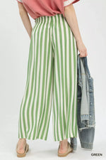 Umgee Vertical Stripe Wide Leg Pants