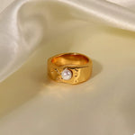 18K Gold-Plated Pearl Ring