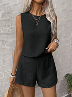 Round Neck Tank and Shorts Set